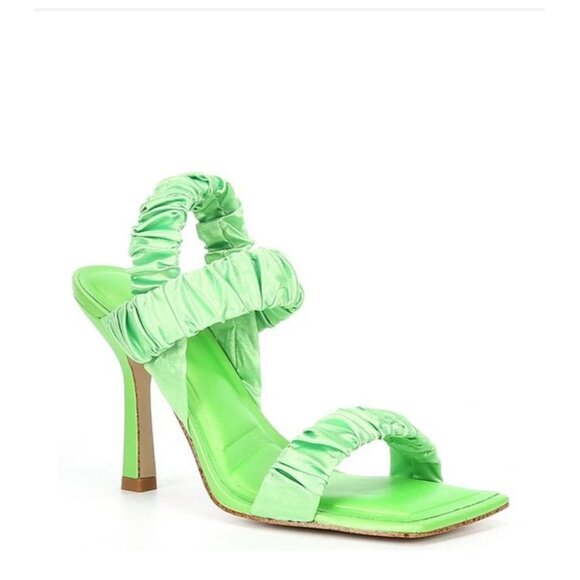 Gianni Bini  Vanya Matte Satin Scrunched Square Open Toe Dress Sandals Size  6.5 - Picture 2 of 13